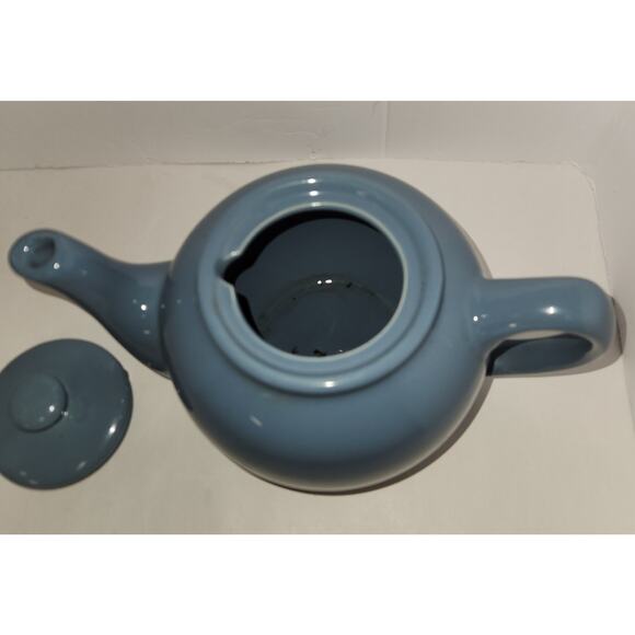 Vintage Blue Stoneware Teapot with Lid – Chance Hold Taiwan Pottery - Picture 9 of 9